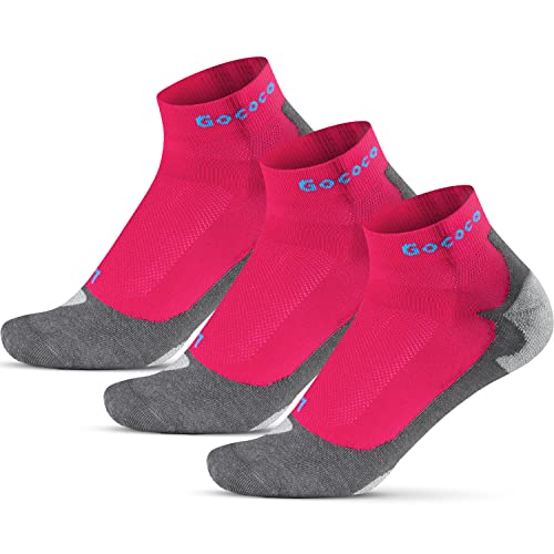 Gococo Light Sport 3-pack Dünne Quarter Sport- und Laufsocken, Atmungsaktiv, Schweißableitend, Anti-blasen für Damen & Herren, 39-41 von Gococo