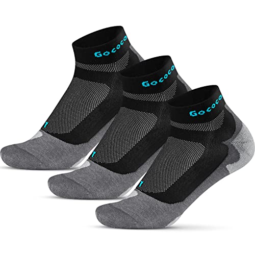 Gococo Light Sport 3-pack Dünne Quarter Sport- und Laufsocken, Atmungsaktiv, Schweißableitend, Anti-blasen für Damen & Herren, 35-38 von Gococo