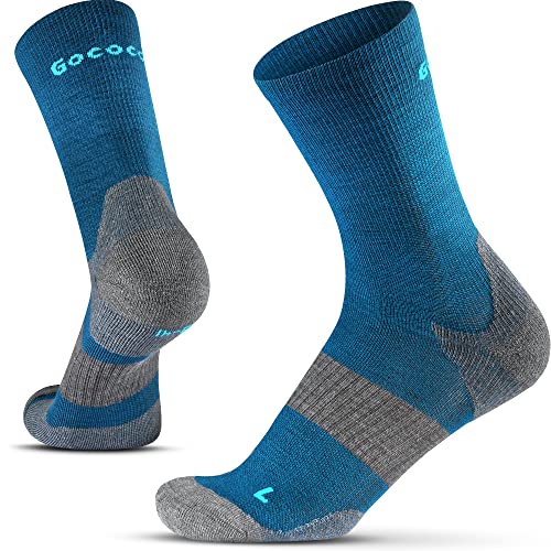 Gococo Technical Cushion High Wool Sportsocken für Laufen und Wandern, Merino wolle, Anti-Blasen Polsterung, für Damen & Herren, 45-47 von Gococo