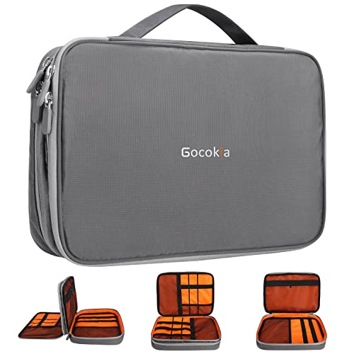 Doppelschichtiger Reise-elektronisches Zubehör-Organizer, große Kapazität, Handtasche, Kabel-Organizer, wasserdichte Tragetasche für 11,6 Zoll Laptop, Tablet, von Gocokia