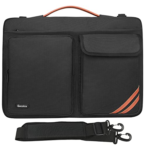 Gocokia Laptoptasche Aktentasche passend für bis zu 15,6 Zoll Tragetasche Business Aktentasche mit Tabletfach für Herren, Schwarz von Gocokia