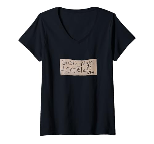 Damen God Bless Homeless Vets T-Shirt mit V-Ausschnitt Damen God Bless Homeless Vets T-Shirt mit V-Ausschnitt von God Bless The Homeless Vets