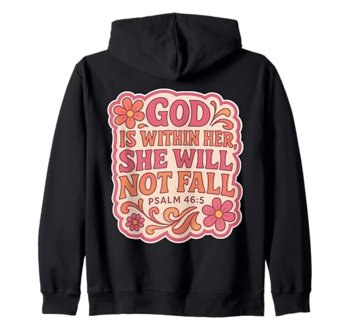 Gott ist in Ihr, sie Wird Nicht Fallen. Christliche Vintage-Frauen Kapuzenjacke Gott ist in Ihr, sie Wird Nicht Fallen. Christliche Vintage-Frauen Kapuzenjacke von God Is Whithin Her Vintage Products
