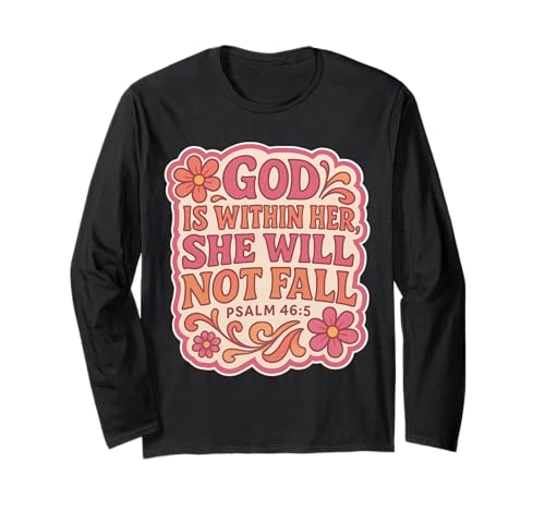 Gott ist in Ihr, sie Wird Nicht Fallen. Christliche Vintage-Frauen Langarmshirt Gott ist in Ihr, sie Wird Nicht Fallen. Christliche Vintage-Frauen Langarmshirt von God Is Whithin Her Vintage Products