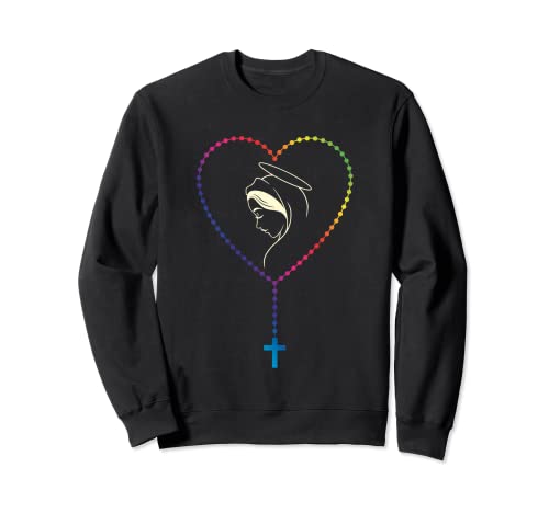 Mama Maria Heiliger Rosenkranz Sweatshirt Mama Maria Heiliger Rosenkranz Sweatshirt von God Lover Apparel