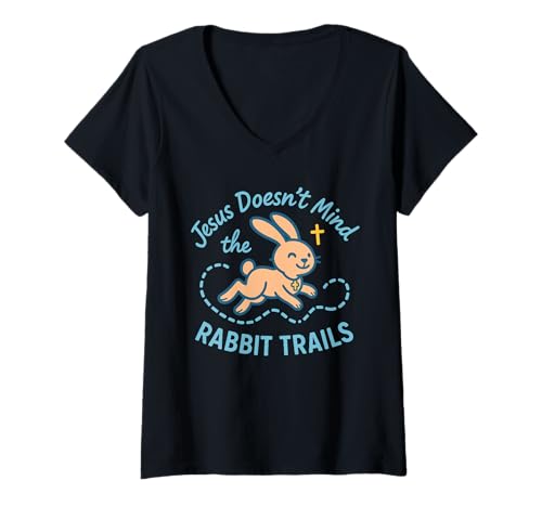 Damen Christian ADHS Faith Mental Health Jesus Neurodivergent T-Shirt mit V-Ausschnitt Damen Christian ADHS Faith Mental Health Jesus Neurodivergent T-Shirt mit V-Ausschnitt von God Loves ADHD Saved and Struggling Faith Based