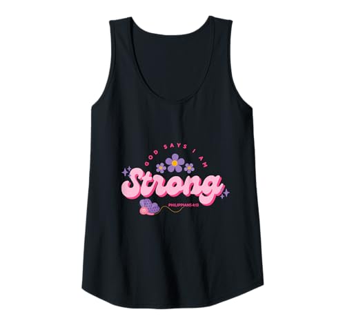 Damen Gott SAGT, ich Bin stark, Frauen, Jugendliche und Mädchen Tank Top Damen Gott SAGT, ich Bin stark, Frauen, Jugendliche und Mädchen Tank Top von God Say's I Am Strong, Christian Faith