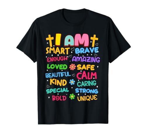 I Am Daily Affirmation Bunte Christliche Kinder Kleinkind Mädchen T-Shirt I Am Daily Affirmation Bunte Christliche Kinder Kleinkind Mädchen T-Shirt von God Says I Am Christian Tees.
