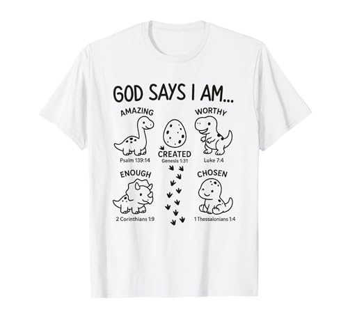 God Says I Am Dinosaur Funny Dino Bible Verse Toddlers Boys T-Shirt God Says I Am Dinosaur Funny Dino Bible Verse Toddlers Boys T-Shirt von God Says I Am Dinosaur Lover Christian Kids Boys