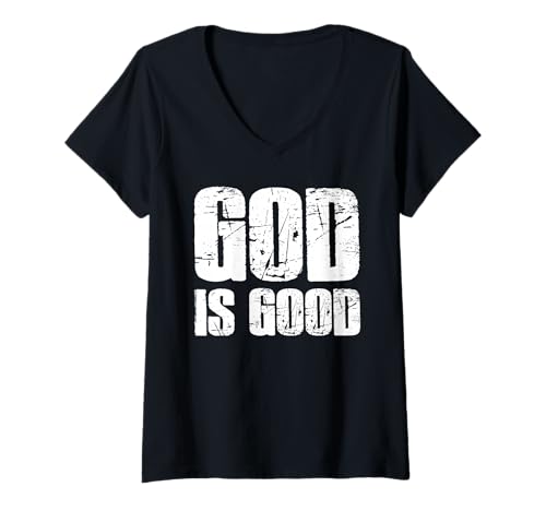 Damen Gott ist gut T-Shirt mit V-Ausschnitt Damen Gott ist gut T-Shirt mit V-Ausschnitt von God is good