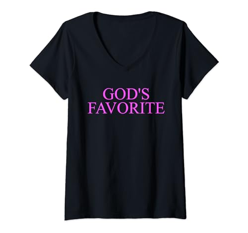 Damen Gottes Favorit T-Shirt mit V-Ausschnitt Damen Gottes Favorit T-Shirt mit V-Ausschnitt von God's Favorite