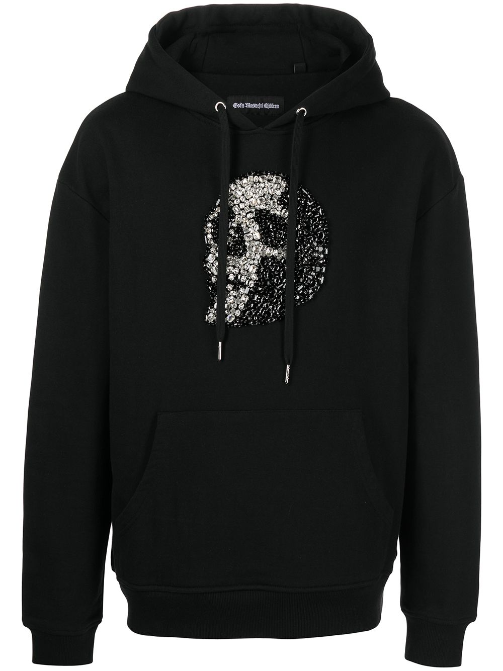 God's Masterful Children Hoodie mit Kristall-Totenkopf - Schwarz von God's Masterful Children