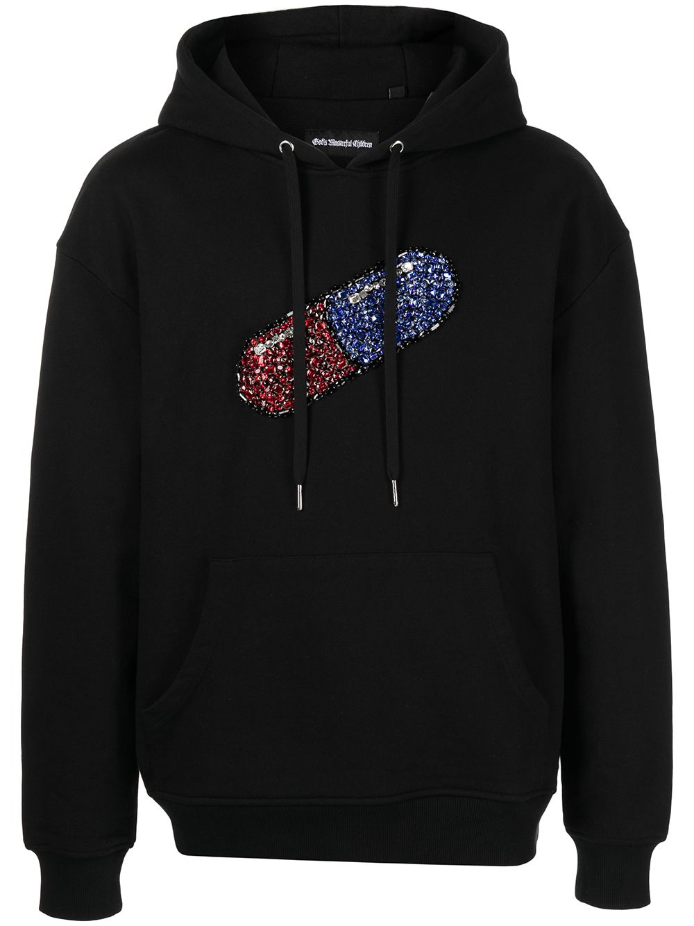 God's Masterful Children Pill Hoodie mit Kristallen - Schwarz von God's Masterful Children