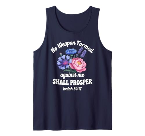 Isaiah 54:17 Vers Frauen Christian Floral Tank Top Isaiah 54:17 Vers Frauen Christian Floral Tank Top von God's Protection Scripture Quote