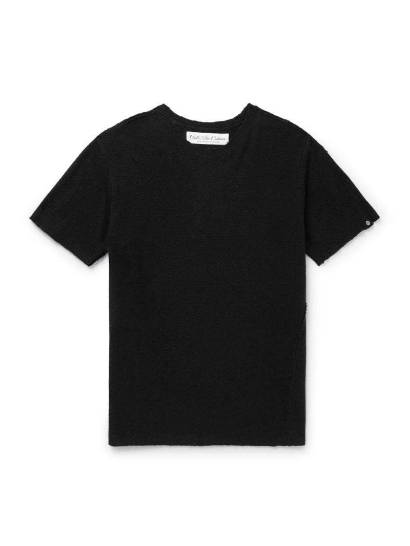 God's True Cashmere - Bubble Distressed Cashmere-Gauze T-Shirt - Men - Black - XXL von God's True Cashmere