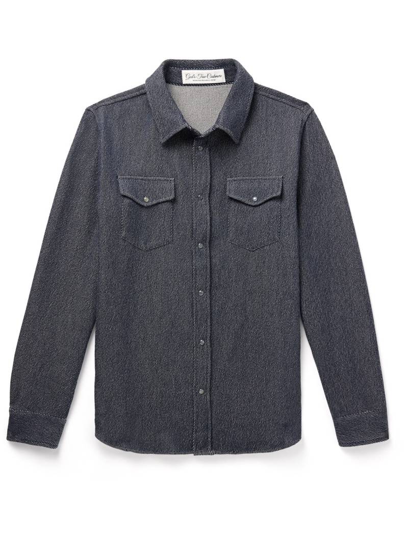 God's True Cashmere - Cashmere and Cotton-Blend Flannel Shirt - Men - Blue - XXL von God's True Cashmere