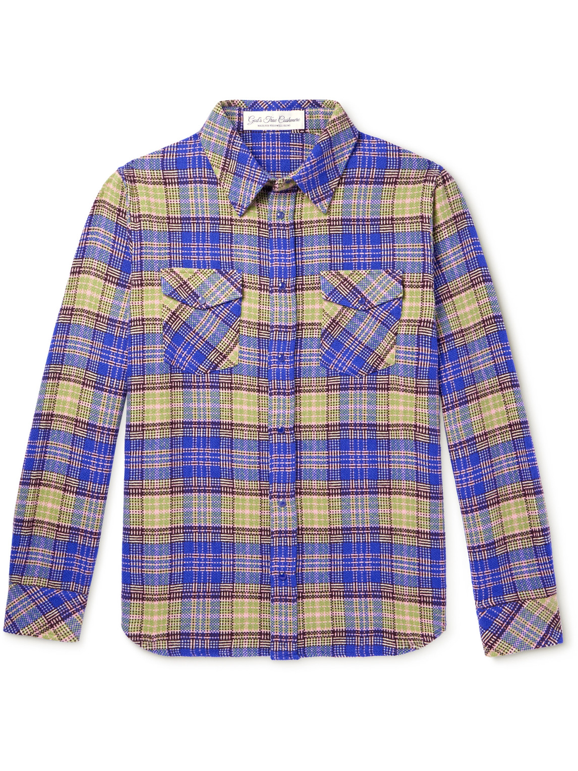 God's True Cashmere - Checked Cashmere Shirt - Men - Blue - M von God's True Cashmere