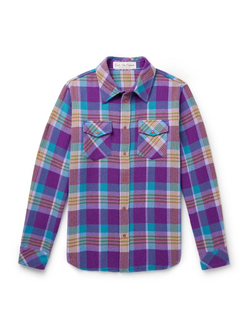 God's True Cashmere - Checked Cashmere Shirt - Men - Purple - XXL von God's True Cashmere