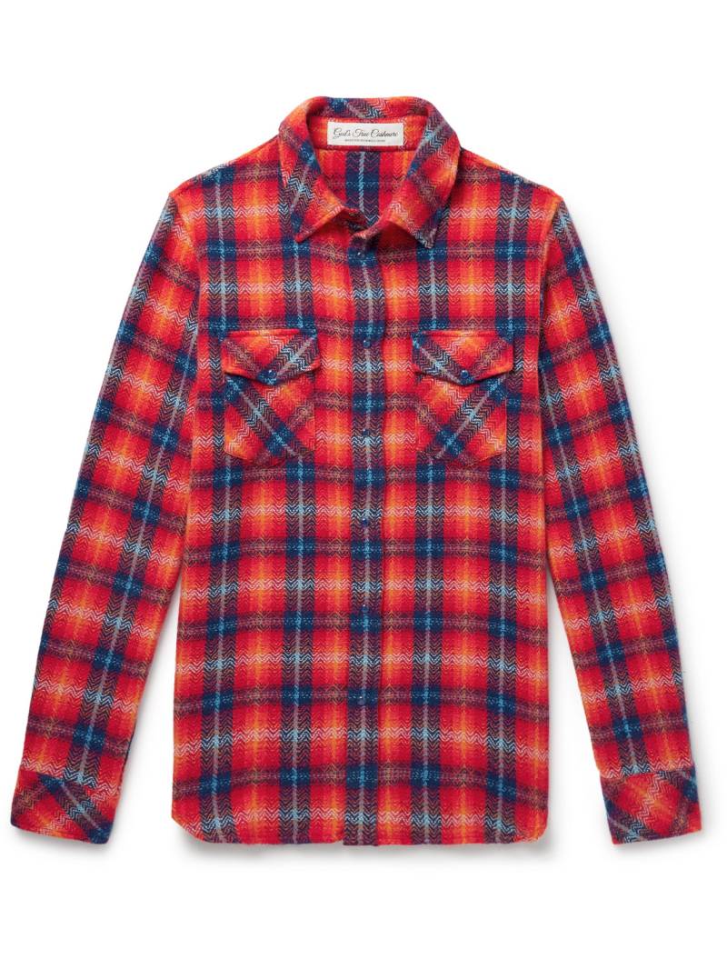 God's True Cashmere - Checked Cashmere Shirt - Men - Red - M von God's True Cashmere