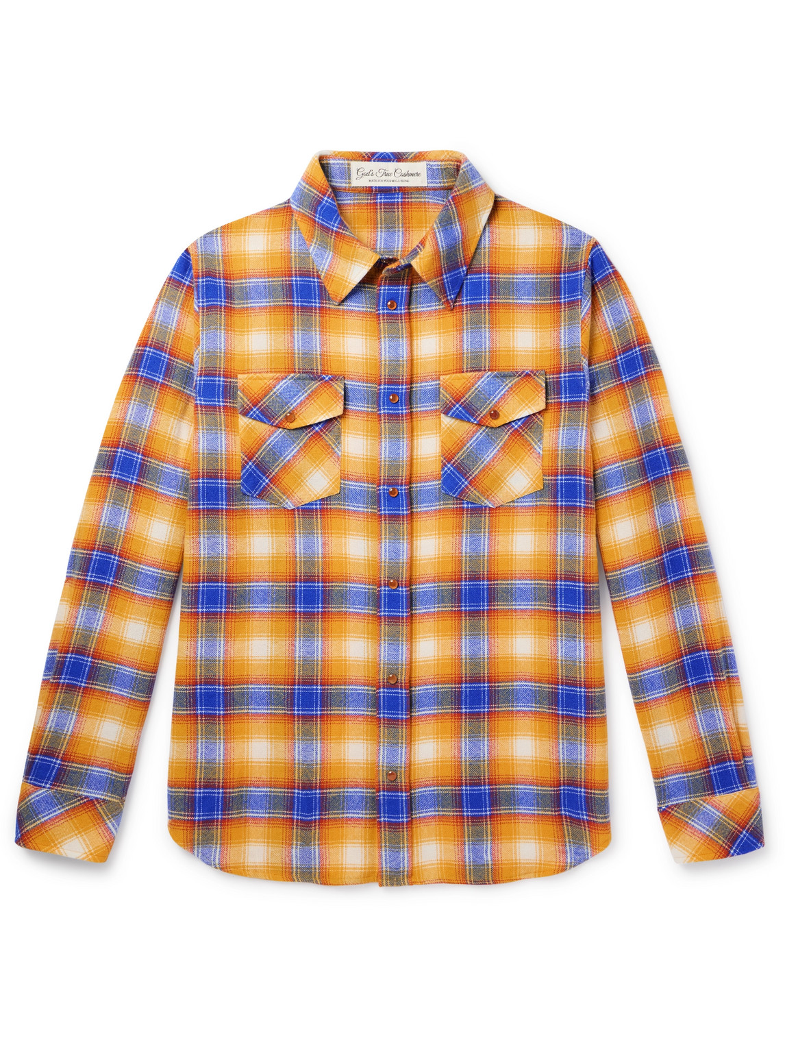 God's True Cashmere - Checked Cashmere Shirt - Men - Orange - XL God's True Cashmere - Checked Cashmere Shirt - Men - Orange - XL von God's True Cashmere