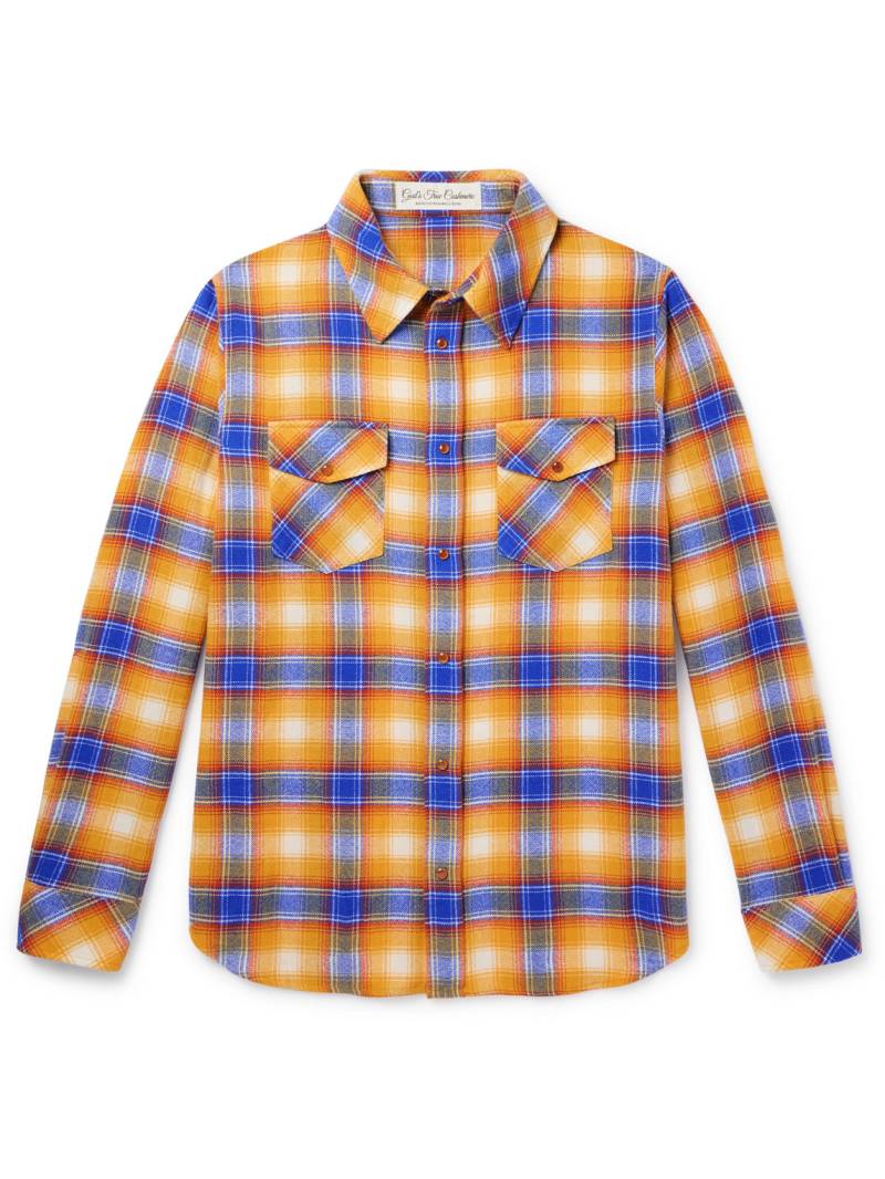 God's True Cashmere - Checked Cashmere Shirt - Men - Orange - XL von God's True Cashmere