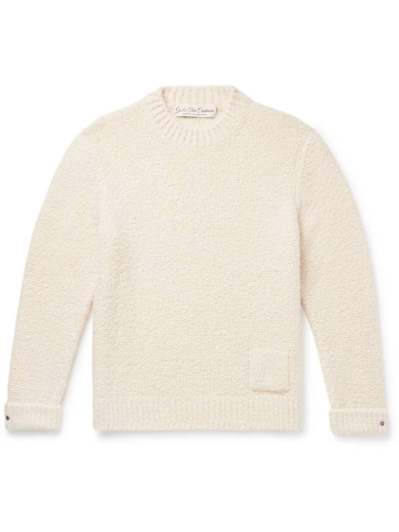 God's True Cashmere - Cloud Embellished Cashmere-Blend Bouclé Sweater - Men - Neutrals - S von God's True Cashmere