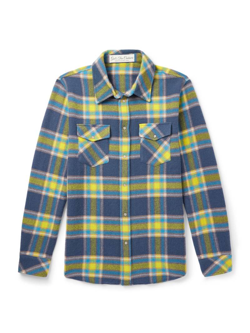 God's True Cashmere - Explorer Checked Cashmere Shirt - Men - Blue - S von God's True Cashmere