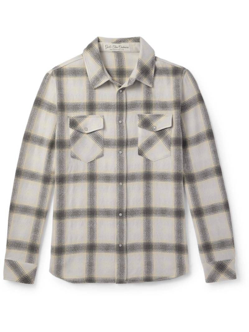 God's True Cashmere - Moon Checked Cashmere Shirt - Men - Neutrals - L von God's True Cashmere