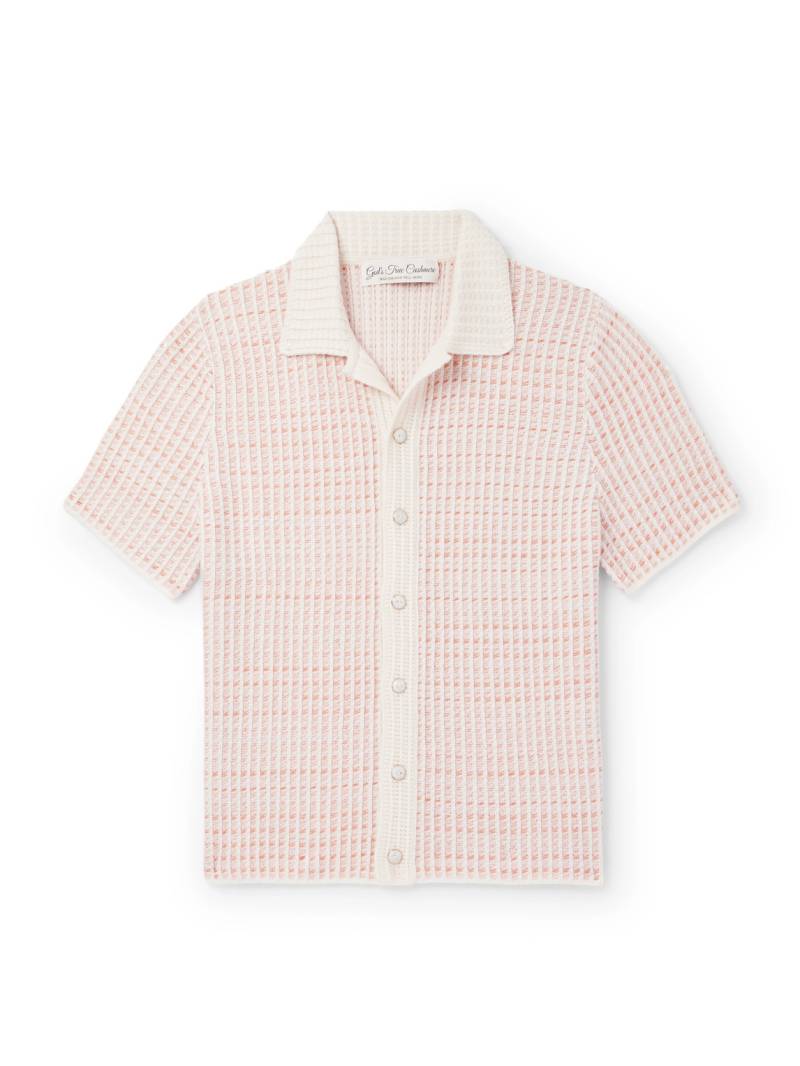 God's True Cashmere - Noble Camp-Collar Waffle-Knit Cashmere-Blend Shirt - Men - Pink - L von God's True Cashmere