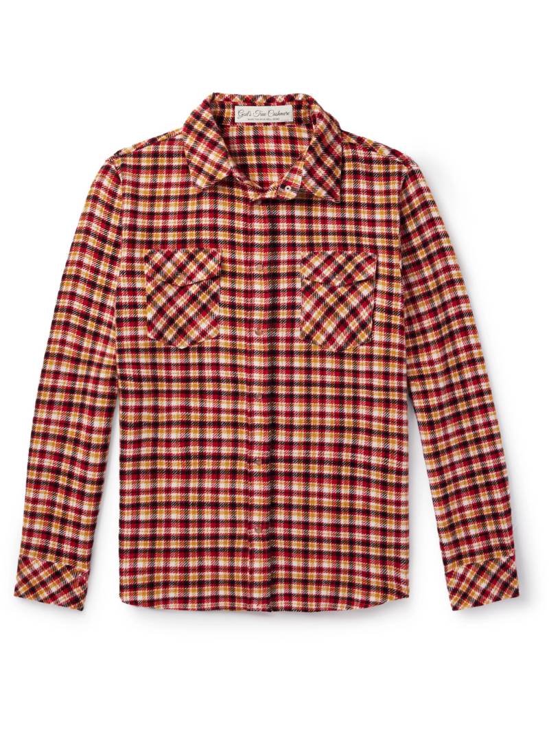 God's True Cashmere - Time Checked Cashmere Shirt - Men - Orange - S von God's True Cashmere
