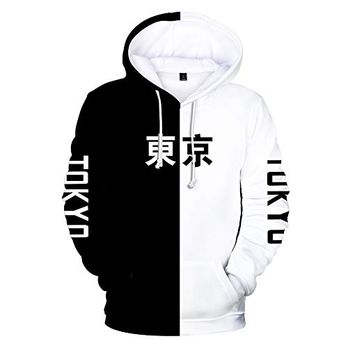 Japan Harajuku Kapuzenpullover Tokyo City Pullover Sweatshirt Hip Hop Hoodie Spleißpullover Pullover Streetwear Unisex von GodLovePet