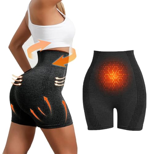 GodbTG 2 Pack Micro Vibration Massage Shaping Shorts, Ice Silk Ion Fiber Repair Shaping Shorts, Women Micro Vibration Shorts (Black,M(100-140 Ibs)) von GodbTG