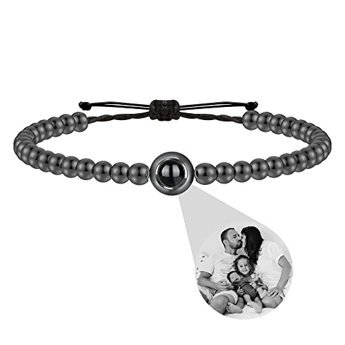 Benutzerdefinierte Armbänder mit Bildern im Inneren, personalisierte Kreis Bild Projektion Armbänder, Foto Armband kundengebundene Bilder, benutzerdefinierte Foto Geschenke für Frauen/Männer von Godchoices