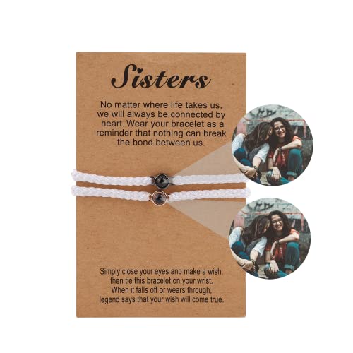 Personalisiertes Foto-Armband Personalisiertes Foto-Projektions-Armband Beste Freunde Freundschaftskreis Foto-Armbänder Passendes Paarbild-Armband Bff-Armband Entfernungsarmbänder für Frauen Männer von Godchoices