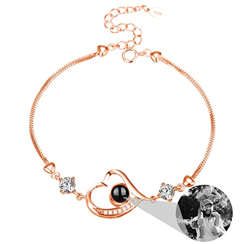 Personalisiertes Foto-Armband Personalisiertes Kreis-Fotoprojektions-Armband mit Bild im Inneren Ich liebe dich Halskette 100 Sprachen Bild-Armband für Frauen Mädchen von Godchoices