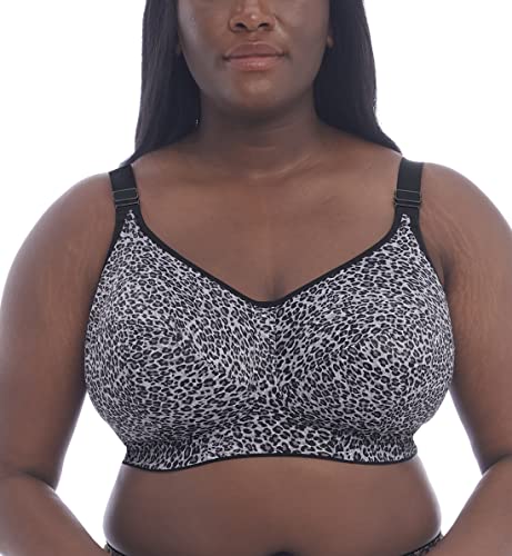 GODDESS Damen Plus-Size Celeste Soft Cup Full Coverage Wireless Comfort Bra BH mit voller Abdeckung, Undurchsichtige, Grau Leopard, 95M von Goddess