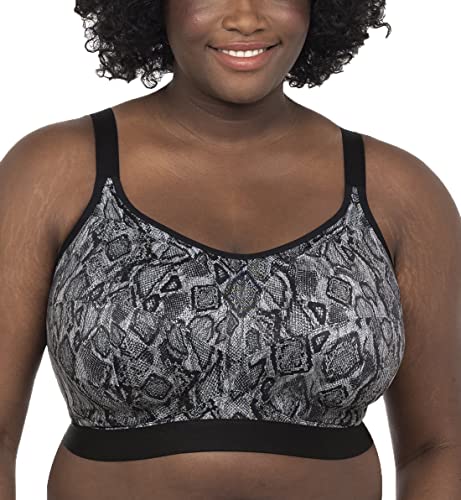 GODDESS Damen Plus Size Non Wired Comfort Sport BH, Schwarz / Schlange, 80G von Goddess