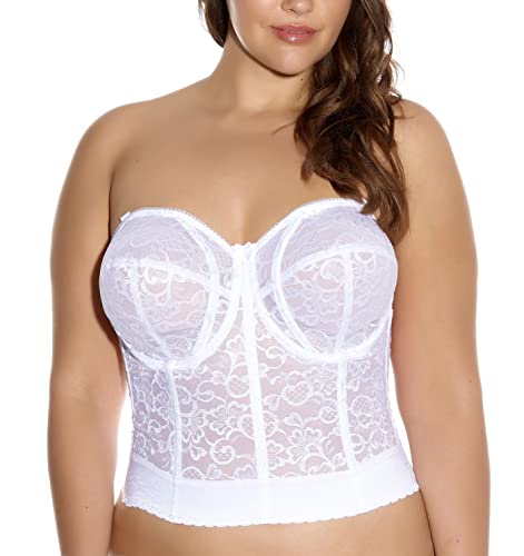 Goddess Damen Spitzen-Bustier-BH BHS, Weiss/opulenter Garten, 105F von Goddess