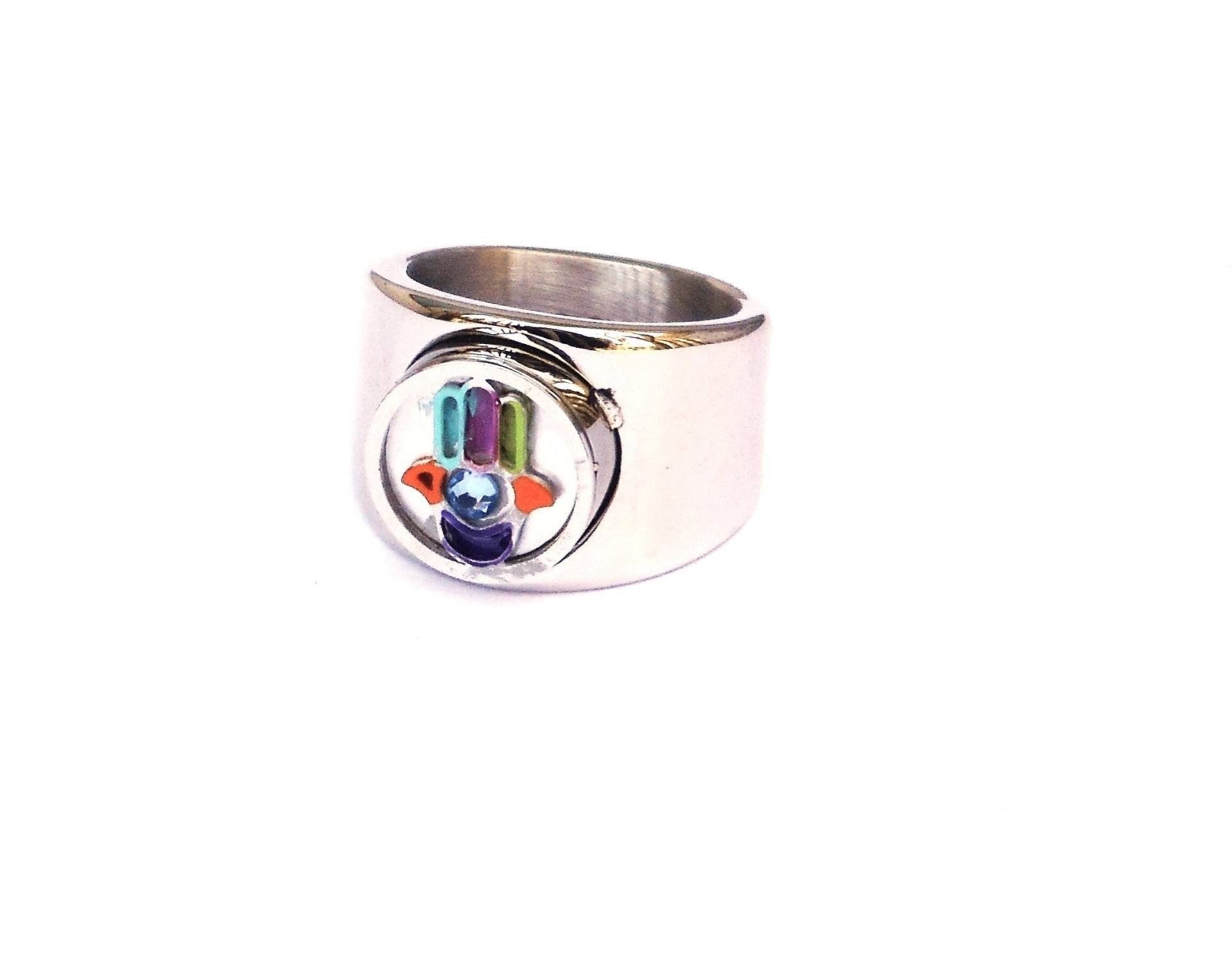 Breiter Silber Hamsa Hand Statement Ring Band Mit Perlmutt Boho Schmuck Breiter Silber Hamsa Hand Statement Ring Band Mit Perlmutt Boho Schmuck von GoddessArtCollection