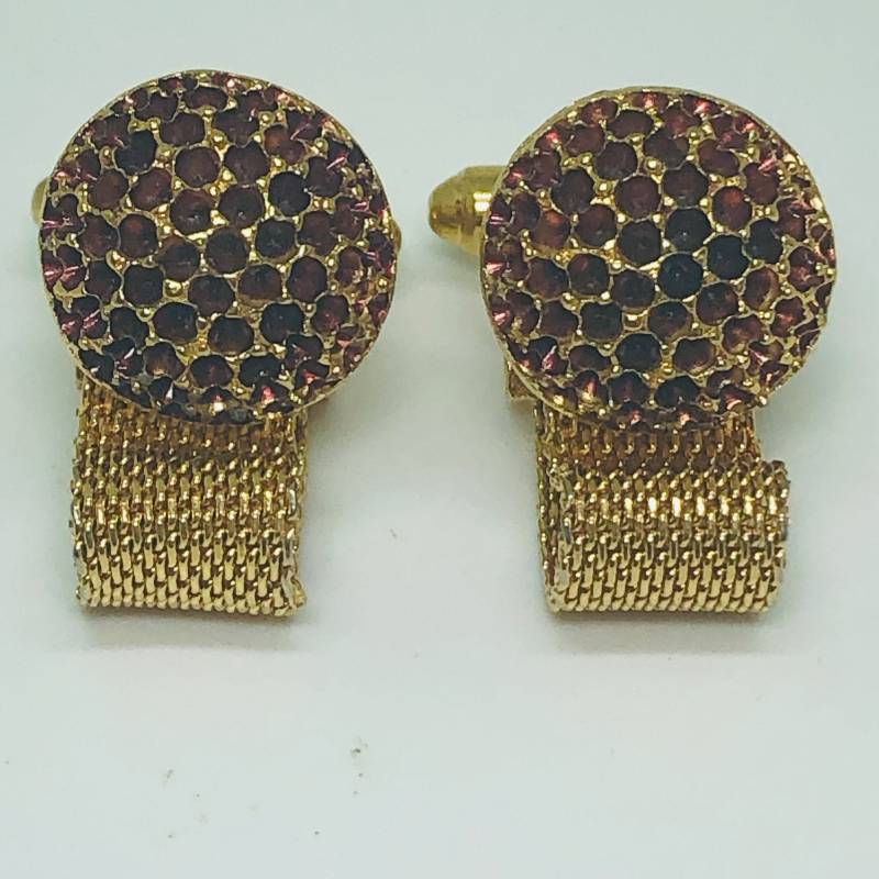 High Fashion Dante Goldgetönte Manschettenknöpfe - Herren Schmuck Punziert Verarbeitung Wabendesign Texturales Design von Goddessandco