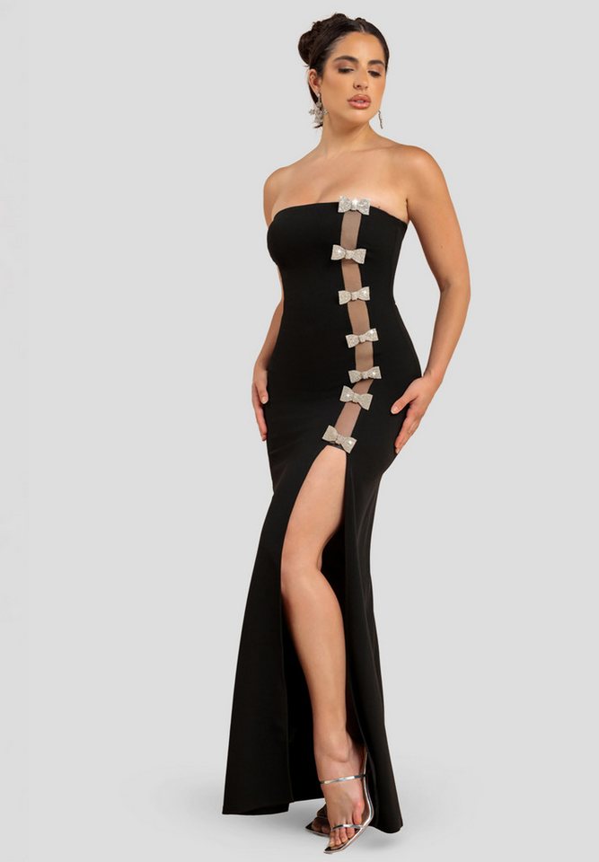 Goddiva Maxikleid Bow Embellished Strapless Mermaid Maxi Dress Langes Kleid, Bandeau von Goddiva