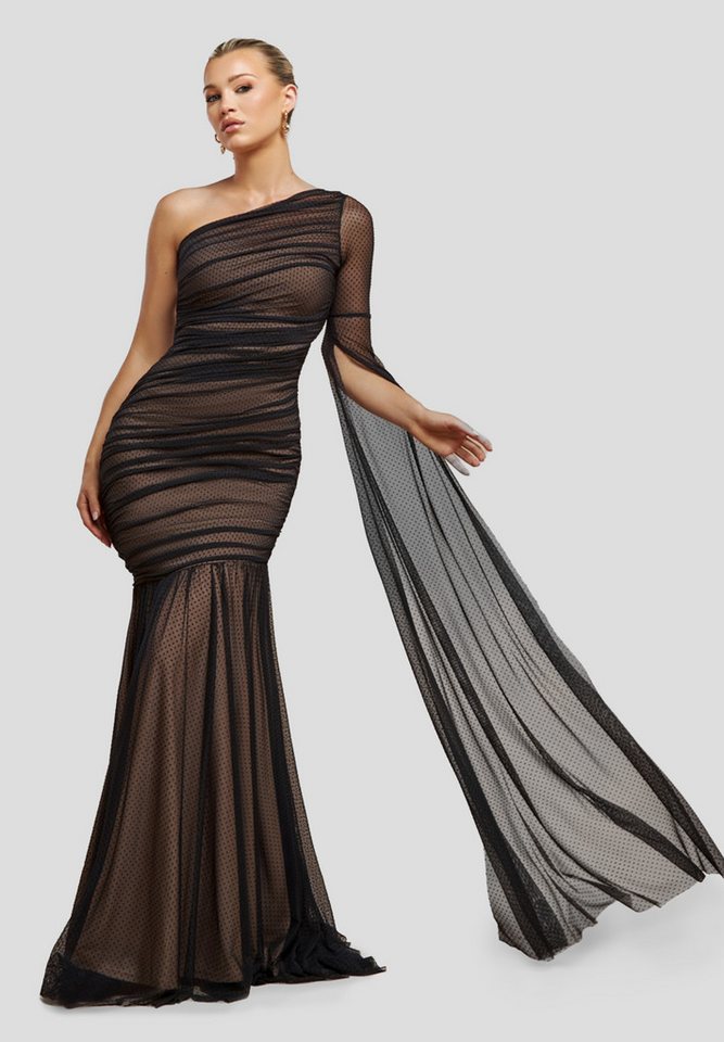 Goddiva Maxikleid Gathered One Sleeve Angel Wing Mermaid Maxi Dress langes Kleid Goddiva Maxikleid Gathered One Sleeve Angel Wing Mermaid Maxi Dress langes Kleid von Goddiva