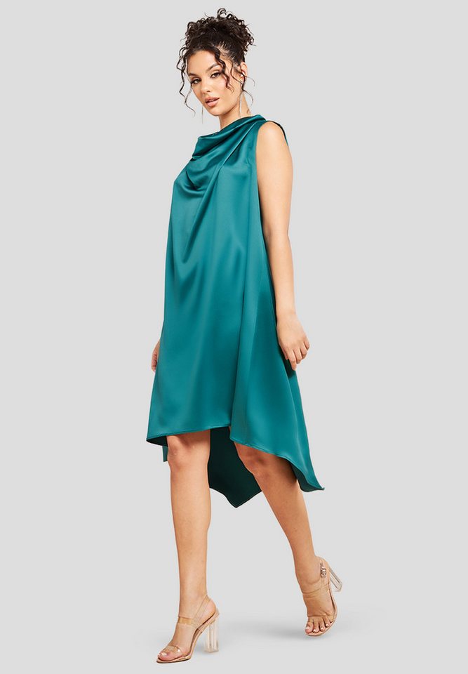 Goddiva Midikleid Cowl Neck Back Wing Satin High Low Midi Dress knielang Goddiva Midikleid Cowl Neck Back Wing Satin High Low Midi Dress knielang von Goddiva