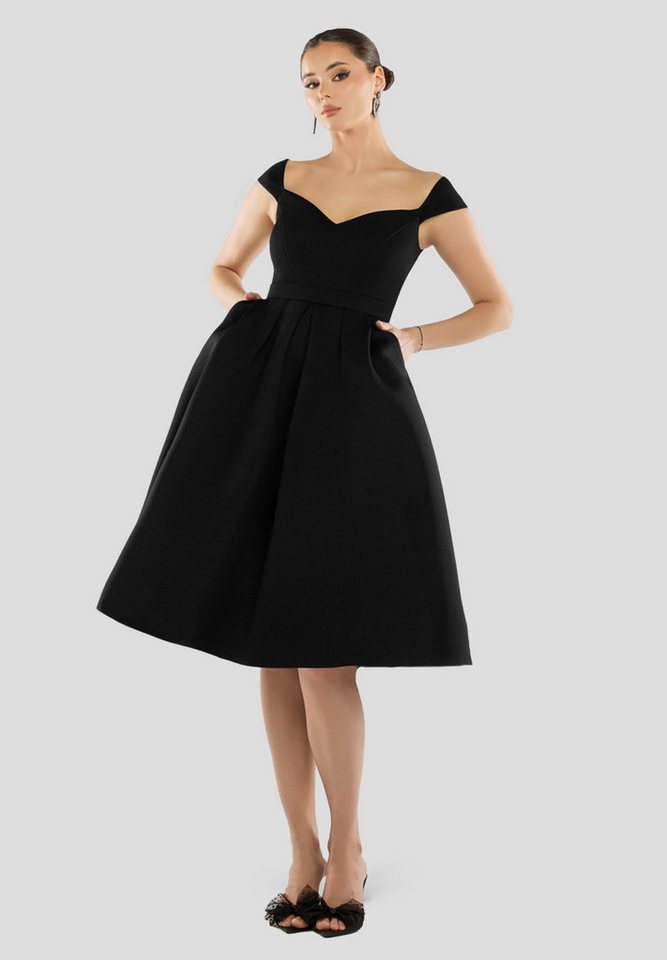 Goddiva Midikleid Scuba Foam Skater Midi Dress Knielang, Skaterkleid, Ärmellos Goddiva Midikleid Scuba Foam Skater Midi Dress Knielang, Skaterkleid, Ärmellos von Goddiva