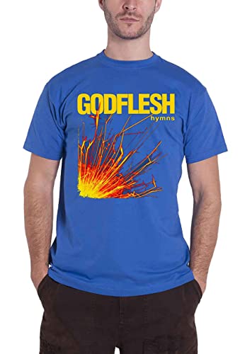 Godflesh T Shirt Hymns Band Logo Nue offiziell Herren Blau von Godflesh