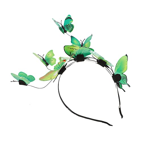 Blumen-Fascinator, Schmetterlings-Stirnbänder, Schmetterlings-Fascinator-Stirnband, Schmetterlings-Fascinator-Hut, Feenkostüm-Zubehör for Halloween-Party, Foto-Requisite(Color:Green) von GodlSoon