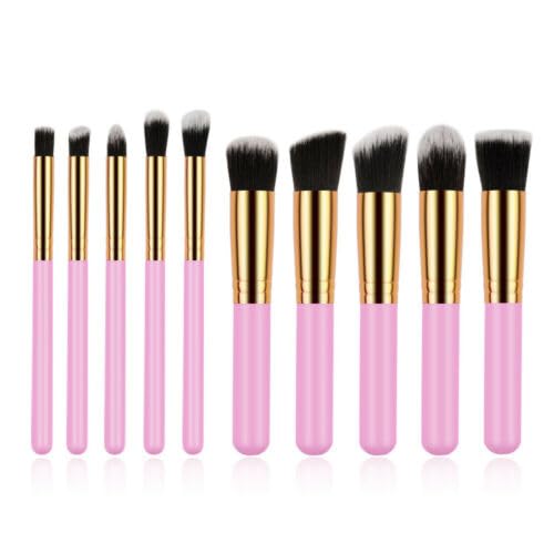 Make-up-Pinsel-Set, 10-teilig, Make-up-Pinsel-Set, Lidschatten, Gesichtspuder, Foundation, Comestic-Pinsel (Rosa)(Color:Pink) von GodlSoon