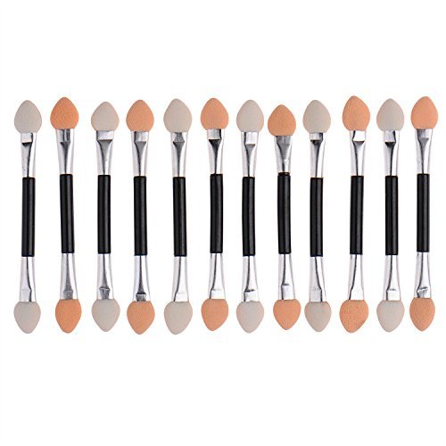 Pinselset Make-up, 12 x doppelseitiger Lidschatten-Schwammpinsel, Lidschatten-Applikator-Set for Damen von GodlSoon