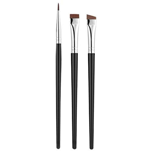 Pinselset Make-up, Augen-Make-up-Pinsel, 3-teilig, Lidschattenpinsel, fein abgewinkelter Eyeliner-Pinsel, Make-up-Pinsel-Set mit weichem Synthetik von GodlSoon