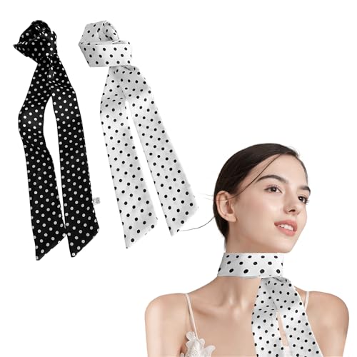 Zweiteiliges Set gürtel damen, 185 cm x 5 cm Twill-Polyester stoffgürtel damen, gürtel für kleid gepunktetes Band passend für Kleid-Clutch von Godneei